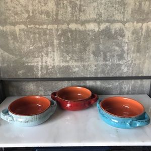Set of 3 Italian Serving Side Bowls (Soup, Dips, Salad, Condiments)